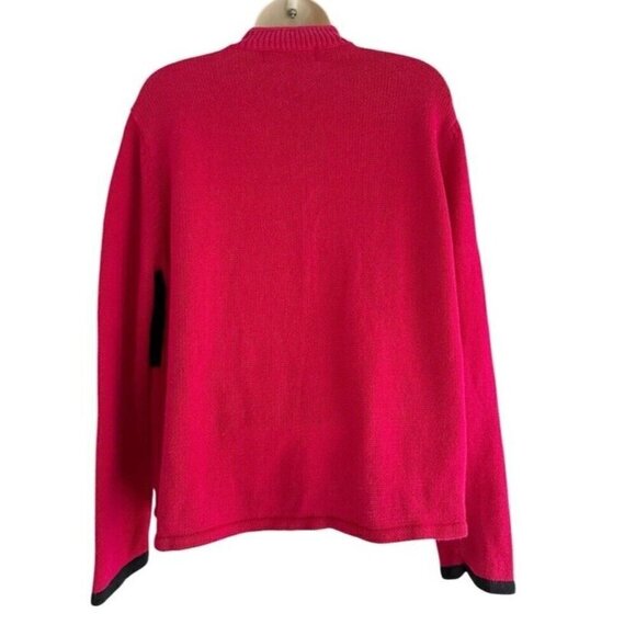 VTG Tiara International Womans Sz L Red White Snowmen Christmas Cardigan Sweater - Picture 3 of 13